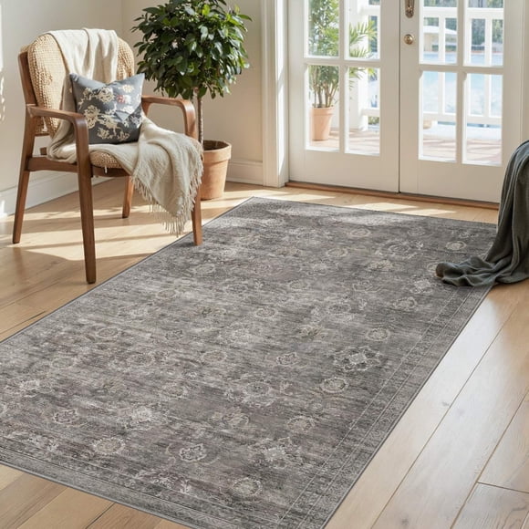 Alfombra Rugxara 91 × 150 cm Lavable - Color Topo/Gris