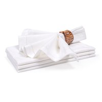 Servilletas De Tela Ramanta Home, Algodón Y Lino, 20 X 20 Cm, Color Blanco