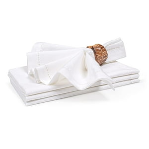 Servilletas De Tela Ramanta Home, Algodón Y Lino, 20 X 20 Cm, Color Blanco