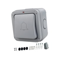 Magideal - Abridor De Puerta De Garaje Con Botón Pulsador, Timbre Cuadrado De 250V Para Exteriores, Interruptor De Contacto Momentáneo Para Puertos, Edificios De Be32M