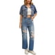 thumbnail image 2 of INSPIRE CHIC Chaqueta de Jean Azul XL para Mujer de Regreso a Clases con Mangas Cortas Recortadas, Botones y Desgastado, 2 of 6