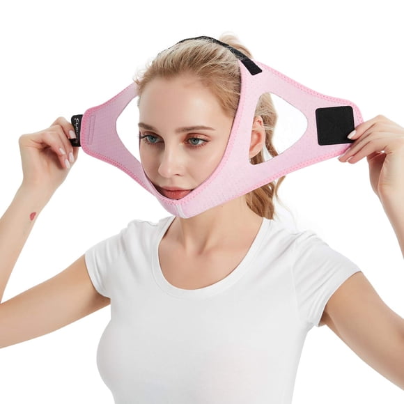 Barbijo mentonero antirronquidos para usuarios de CPAP (rosa)