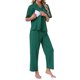 thumbnail image 4 of INSPIRE CHIC Conjunto de Pijamas de Maternidad para Mujeres con Mangas Cortas para Lactancia Ropa de Dormir para Postparto Conjunto de Pantalones Cortos y Largos L Verde Oscuro, 4 of 6