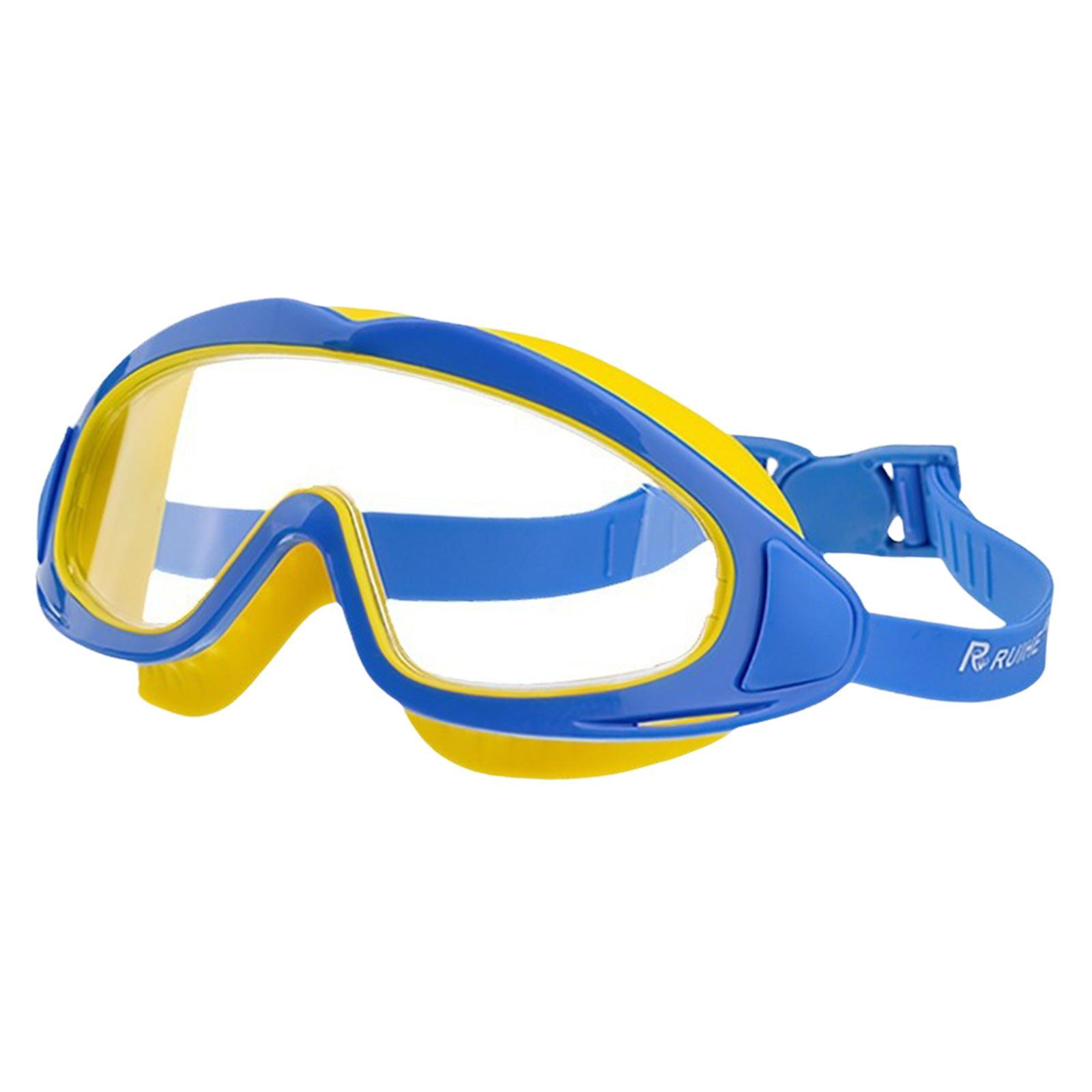 Magideal - Gafas De Natación Para Niños Antivaho, Portátiles, De Visión Clara, Equipo Práctico Para Natación. Amarillo Azul