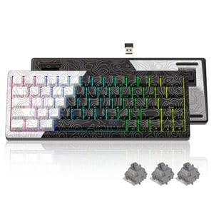 Teclado Womier Q61 Con Junta Rgb, 60% Inalámbrica, Intercambiable En Caliente