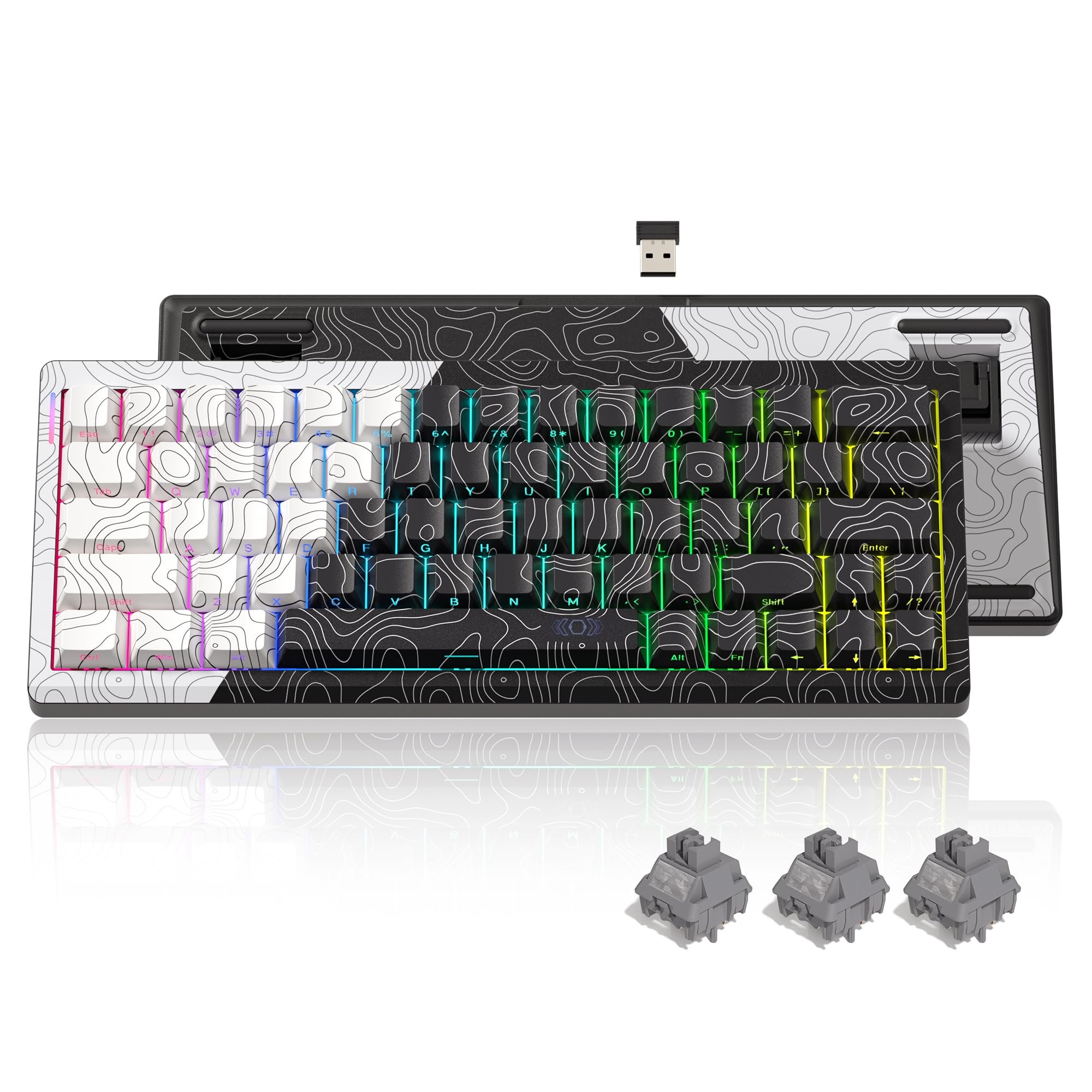 Teclado Womier Q61 Con Junta Rgb, 60% Inalámbrica, Intercambiable En Caliente