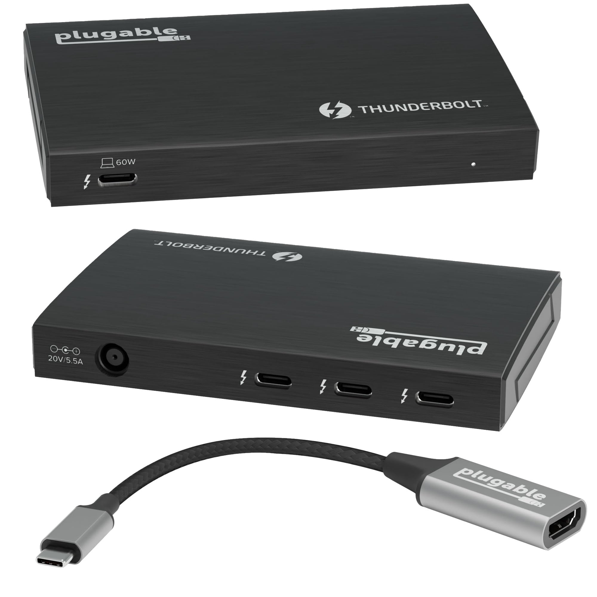Plugable - Carga Portátil Thunderbolt 4 Hub Tbt4-hub3c De 60 W