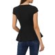 thumbnail image 3 of INSPIRE CHIC Blusas de Mujer para Regreso a Clases con Peplum, Manga Corta, Cuello Redondo, Color Sólido, XS Negro, 3 of 6
