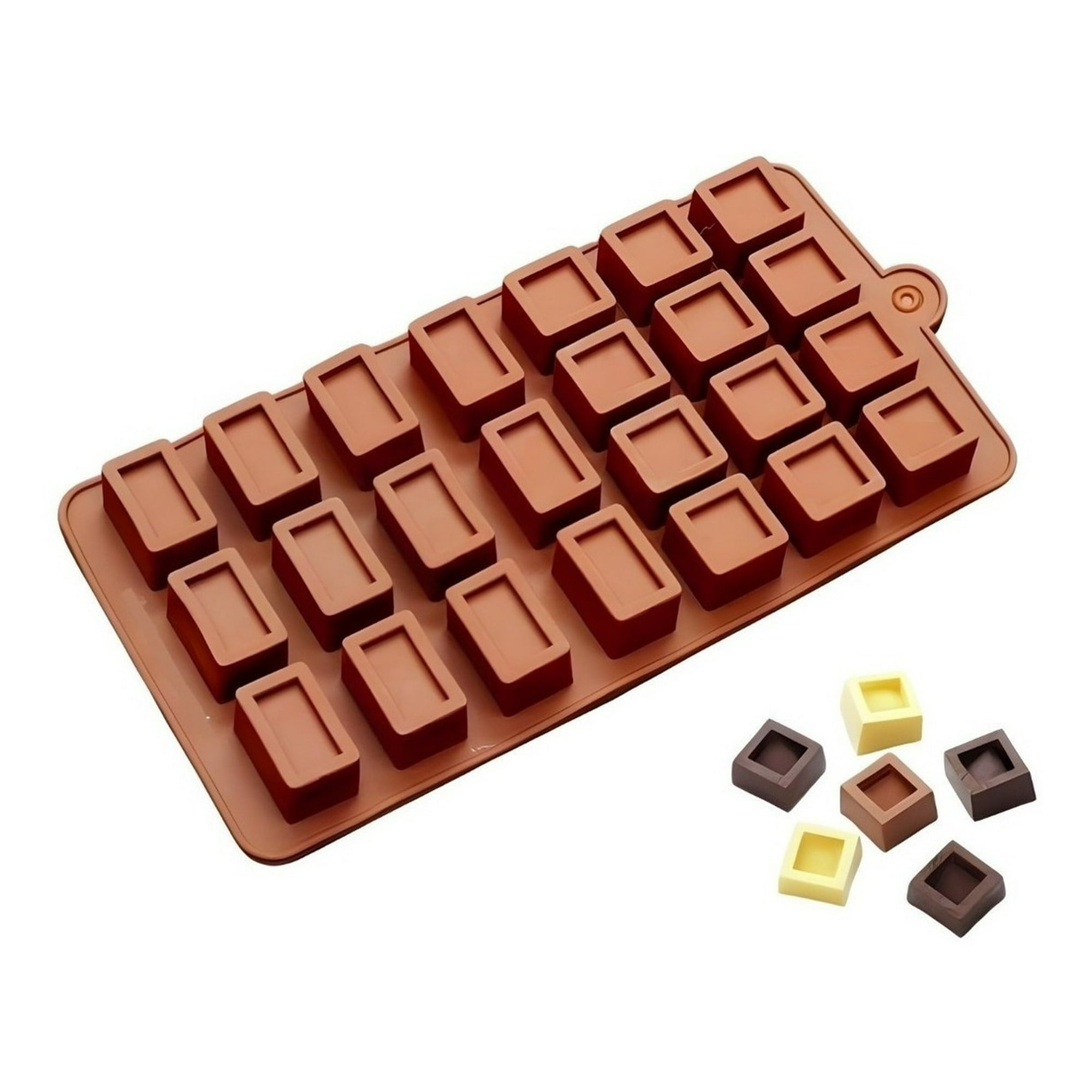 Genérico - Moldes De Silicona Moldes Para Chocolates Cuadrados 24 Cavid