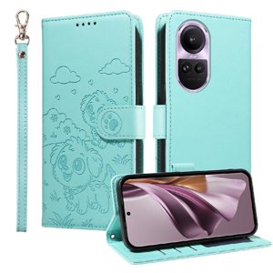 Funda Billetera Foxdock Compatible Con Oppo Reno 10 Pro 5G, Diseño Perrito Tierno, Ranuras Para Tarjetas Y Soporte Plegable