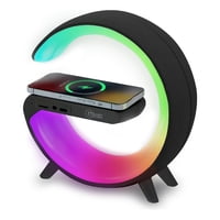 Mlab - Parlante 5 En 1 Cargador Luz Rgb Con Reloj Y Alarma Negro