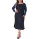 thumbnail image 2 of Agnes Orinda Women's Plus Size Escuela Colegio Manga Larga Abierta Delantera Transparente Malla Bolero Chaqueta Corta Cárdigans 2X Azul Marino, 2 of 6