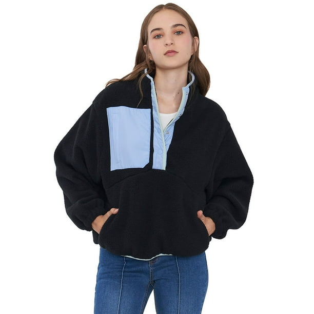 Polerón Mujer Polar Color Block Negro Corona