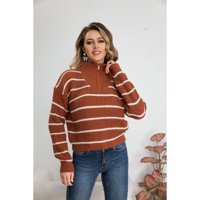 Likeshop - Sweater Mujer Tejido Semi Corto Otoño Invierno Cuello Con Cierre 7019