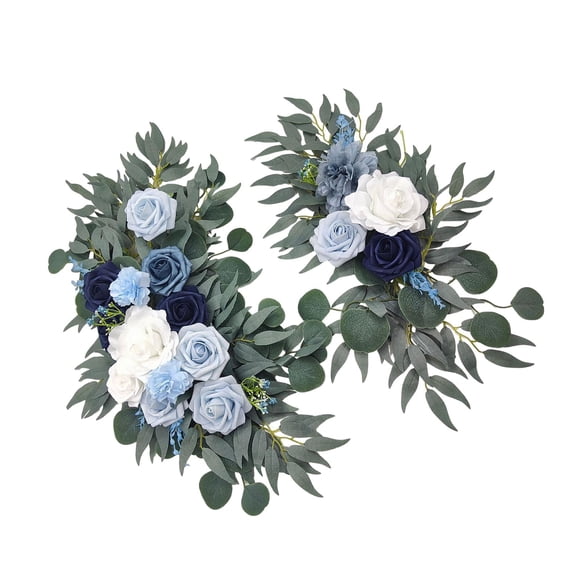 2 Piezas Guirnalda para Arco de Boda Flores Artificiales Arreglo de Rosas de Seda Decoración de Centro de Mesa Adecuada para Ceremonias Recepciones Fo Azul