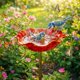 thumbnail image 1 of Estacas jardín flor metal 4 uds baño pájaros cuenco agua abejas decoración exterior jardín, 1 of 7