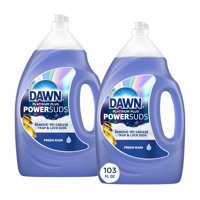 Jabón Para Platos Dawn Platinum Plus Powersuds Fresh Rain 1,52 L (Paquete De 2)