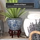 thumbnail image 4 of Maceta Pecera Red Lantern 16" de Porcelana Floral Azul y Blanca, 4 of 7