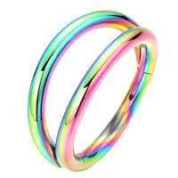 Magideal - Anillo Para La Nariz, Anillo Para La Nariz Doble Abierto, Elegante Accesorio De Anillo De Joyería Para El Cuerpo, Puños Para La Nariz, Anillos De Aro 012 Cm X 1 Cm