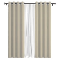 Vincenzi - Pack Cortina De Tela Blackout + Velo 140X220 Beige