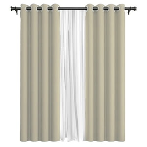 Vincenzi - Cortina De Tela Blackout Beige + Velo 140X220