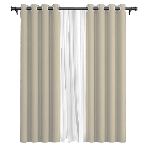 Vincenzi - Pack Cortina De Tela Blackout + Velo 140X220 Beige
