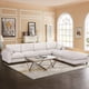 thumbnail image 1 of Modern corduroy modular section sofa, U-shaped convertible L-shaped sofa set with pillow, oversized sectional sofa with footstool, suitable for living room, attic, apartment, office - white 6 seat, 1 of 3