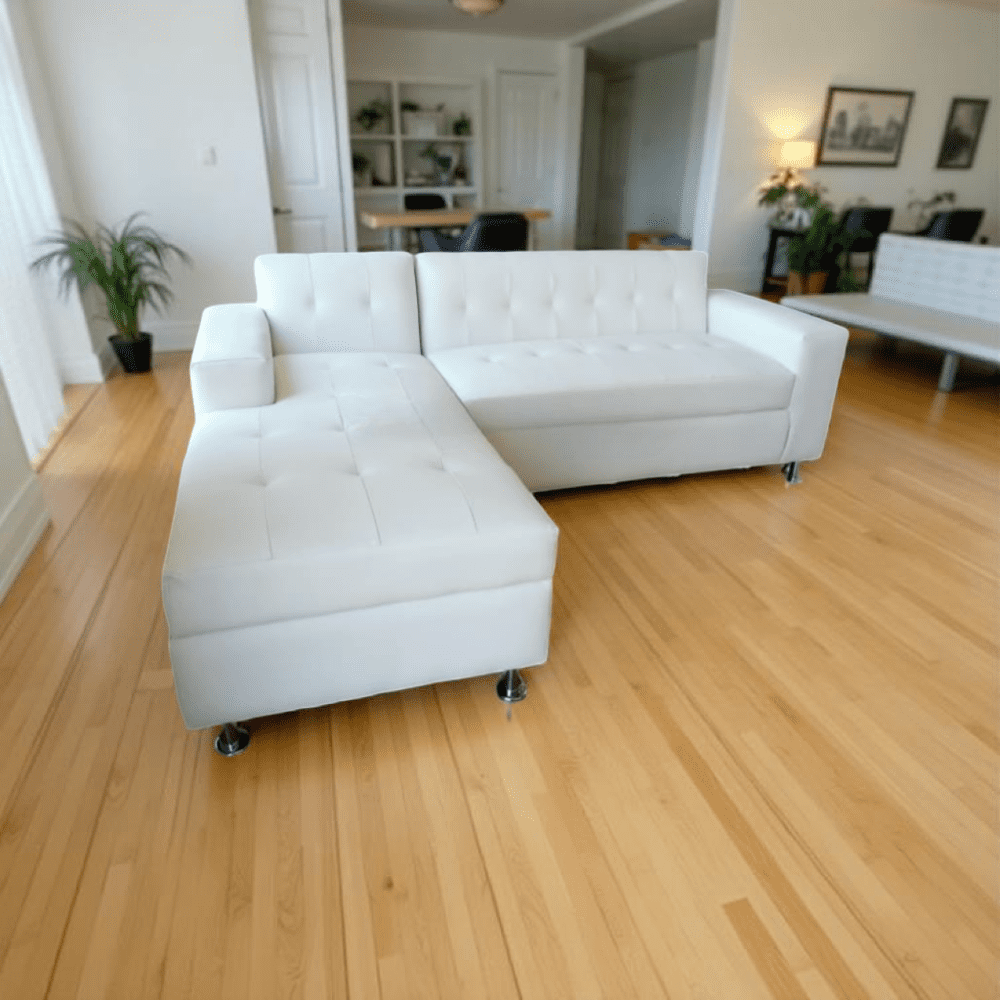 Muebles New - Seccional Milan Izquierdo Blanco Ecocuero