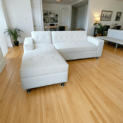 Muebles New - Seccional Milan Izquierdo Blanco Ecocuero