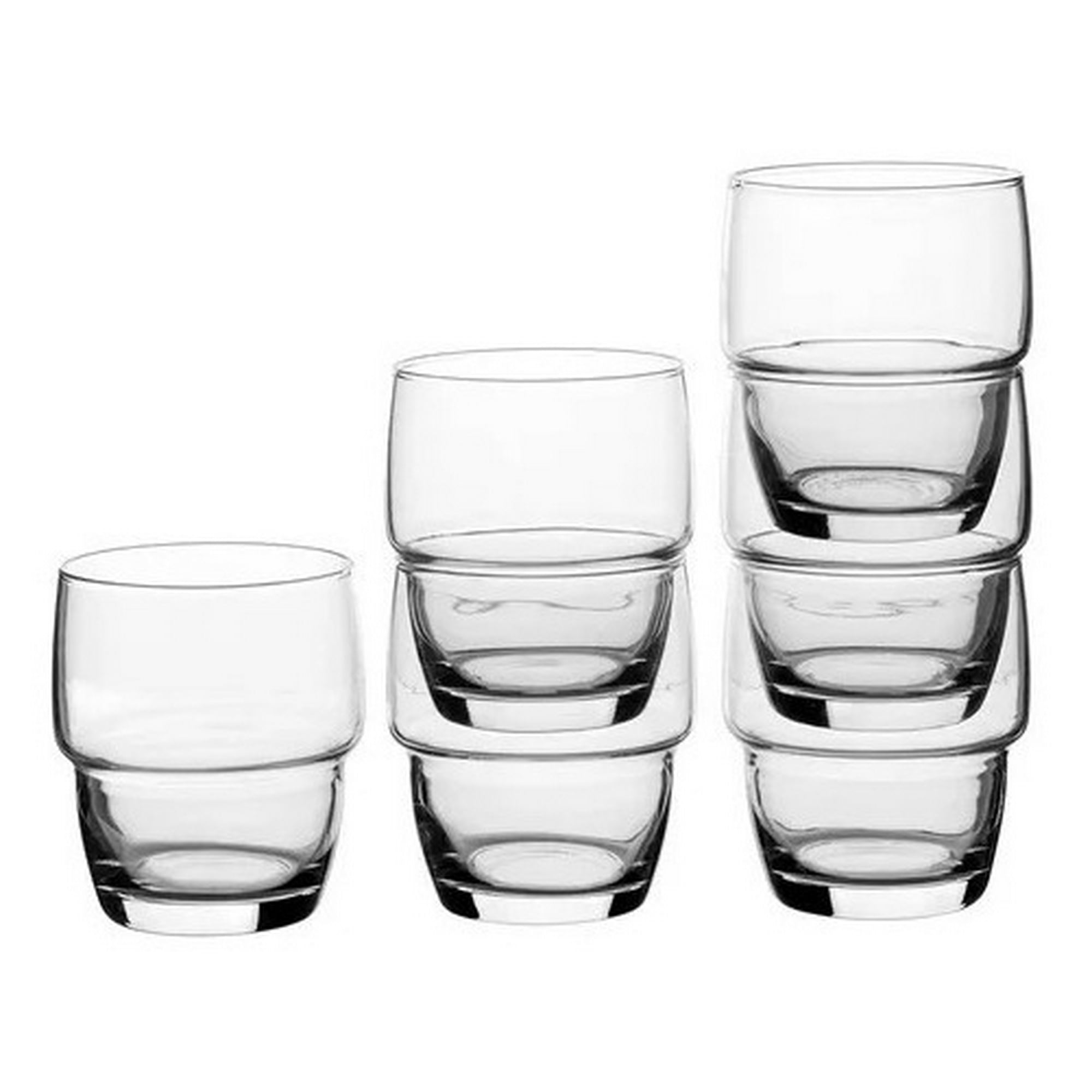 Genérico - Set 6 Vasos De Vidrio Apilables Tragos Jugos Postres