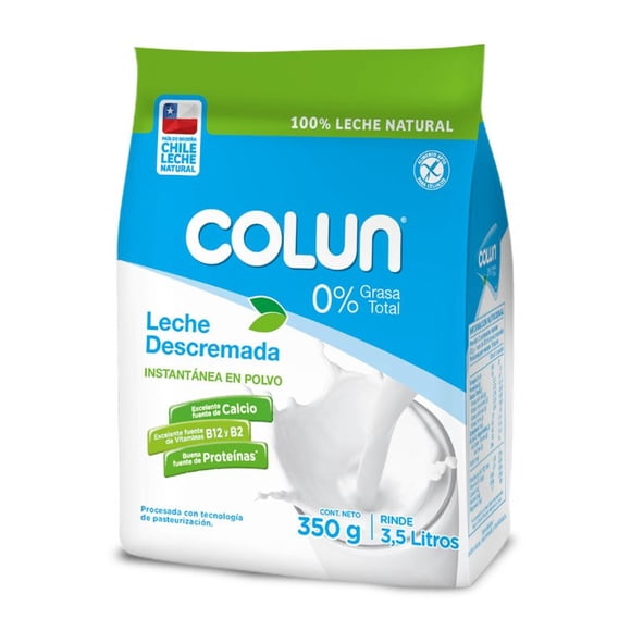 Leche en Polvo Descremada Bolsa, 350 g