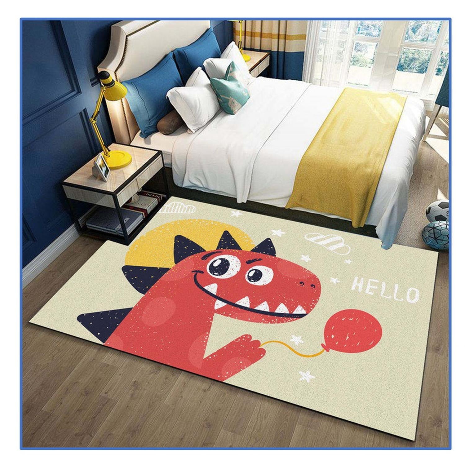 Kivara - Alfombra Infantil Dino 80x120 Cm Tapete Dormitorio Sala