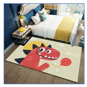 Kivara - Alfombra Infantil Dino 80X120 Cm Tapete Dormitorio Sala Multicolor