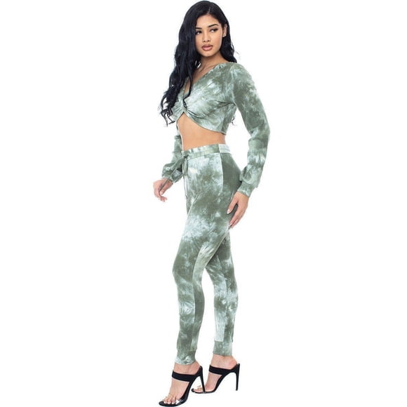 Conjunto de Suéter de Canalé con Efecto Tie Dye S