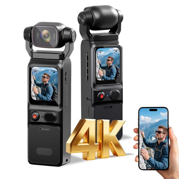 Cámara para Vlogging 4K WFULM Mini con Pantalla Táctil Giratoria 180°