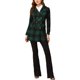 thumbnail image 2 of INSPIRE CHIC Abrigo de Mujer con Solapa Muesca, Mangas Largas, Doble Botonadura, Cuadros, Talla M, Verde, 2 of 8