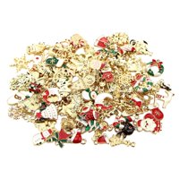 Magideal - 100 Uds. De Dijes Navideños Diy, Fabricación De Joyas Creativas, Colgantes Navideños De Papá Noel, Decoraciones Para Árboles De Navidad Para Collar Y