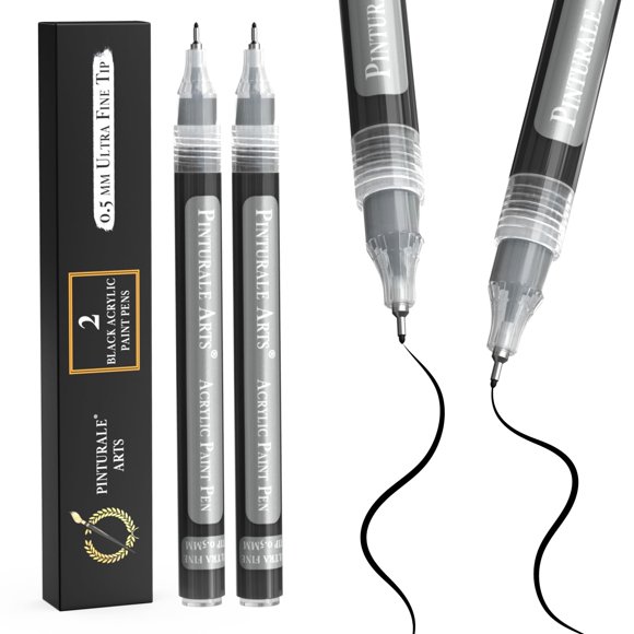 Marcadores de pintura Pinturale Arts, paquete de 2, punta 0,5 mm, negro