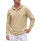 thumbnail image 5 of INSPIRE CHIC Camisa de Hombre con Capucha de Lino de Manga Larga con Botones a Rayas Henley con Capucha XL Caqui, 5 of 6
