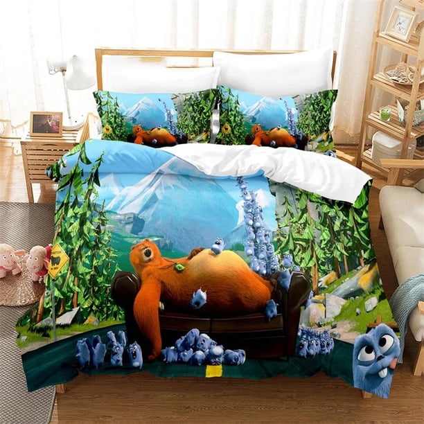 Grizzy N Lemmings Bedding SetDuvet Cover Comforter Bed Set Quilt Cover Pillowcase Boys Girls