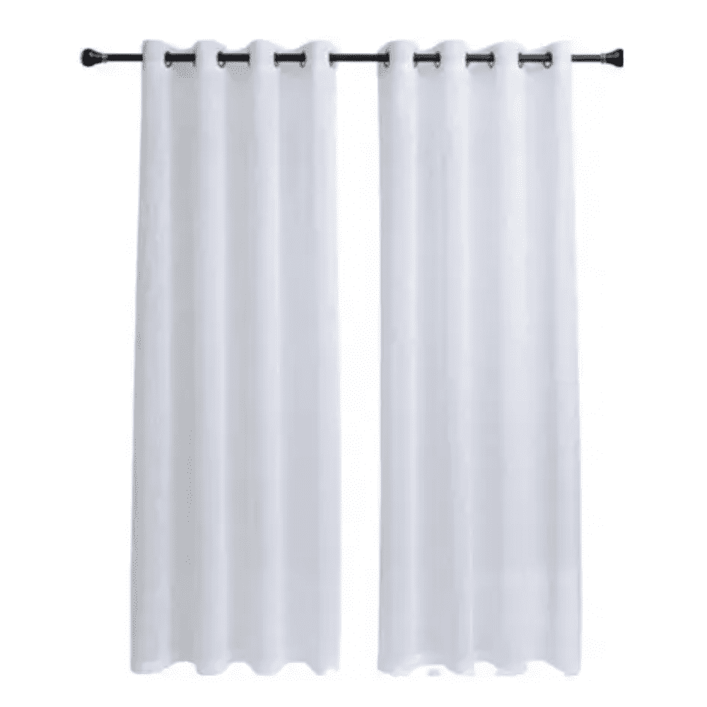 Cortina Belug Velo Liso Con Argolla 140x220 Cm 2 Paño - Blanco