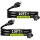 thumbnail image 1 of Cable de extensión Seeklyze 16/3, 10 pies (3 m), paquete de 2, negro, 1 of 7