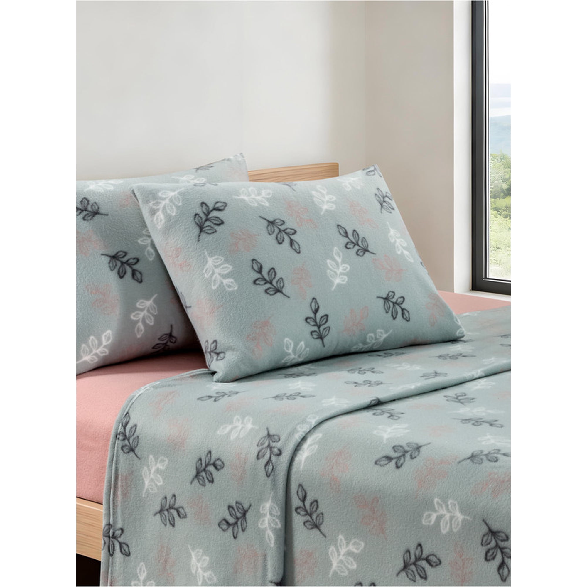 Andes - Sábana Polar Estampada Hojas King