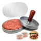 thumbnail image 2 of Prensa de hamburguesa Prensa de hamburguesa Patty Maker con 100 papeles Patty Molde de hamburguesa de aluminio antiadherente, accesorios de parrilla de barbacoa Herramienta de cocina para pa, 2 of 3