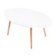 thumbnail image 3 of Mesa de Centro Ovalada Blanca con Patas de Madera 100x50cm, 3 of 3