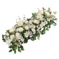 Magideal - De Flores Artificiales Para Boda, Decoración De Fondo Colgante, Arreglo Floral, Planta De Exhibición Para Recepción, Ventana De , Blanco