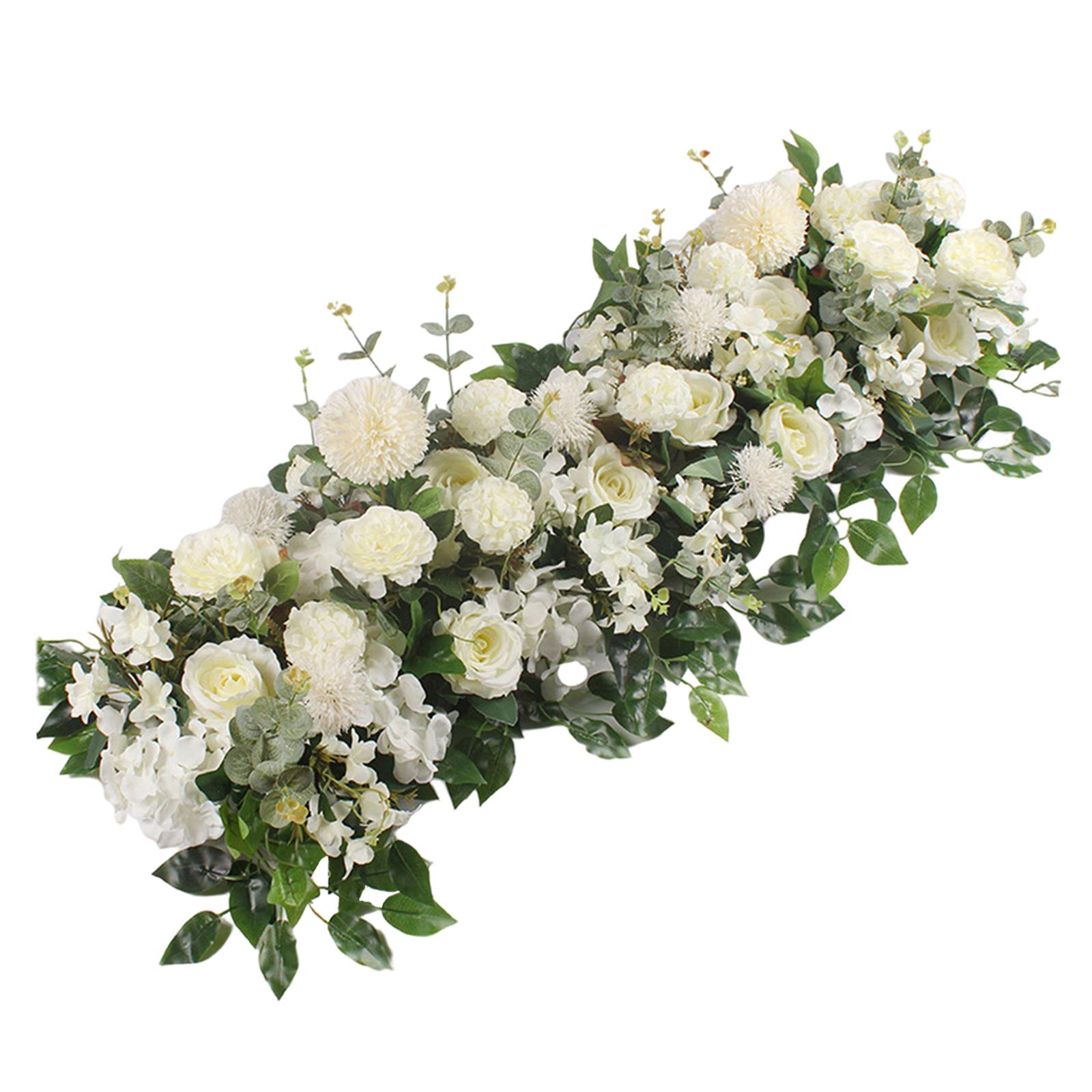 Magideal - De Flores Artificiales Para Boda, Decoración De Fondo Colgante, Arreglo Floral, Planta De Exhibición Para Recepción, Ventana De , Blanco