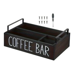 Magideal - Organizador De Estación De Café, Organizador De Cápsulas De Café, Almacenamiento De Madera, Soporte Multifuncional Para Cápsulas De Café Para El Hogar Negro