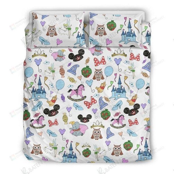 Cute Drawing Cartoon Great Gifts For Birthday Christmas Quilt Duvet Cover Set3-Piece Bedding Set