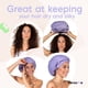 thumbnail image 5 of 2 Gorras de ducha premium para mujer - más de 500 duchas, 100 % impermeable, doble cara, para cabello largo y excelente para rizos (anti‑frizz) (negro y morado), 5 of 7